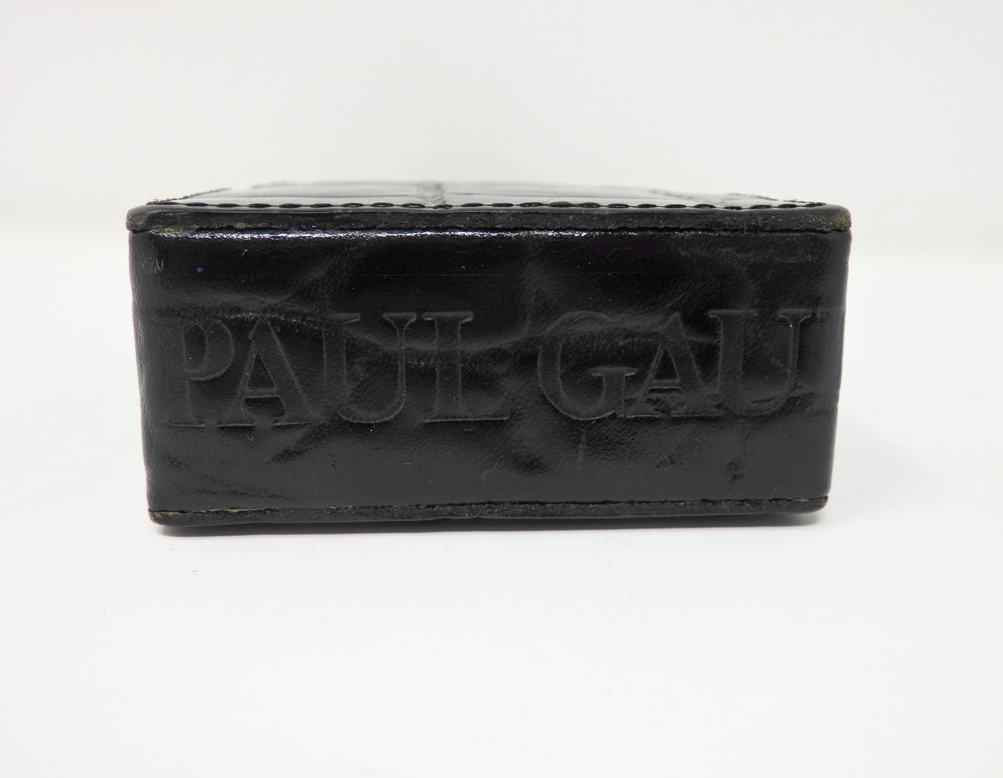 Jean Paul Gaultier Cigarette Case Black Croc Embossed Leather w/ Box Pouch RARE!