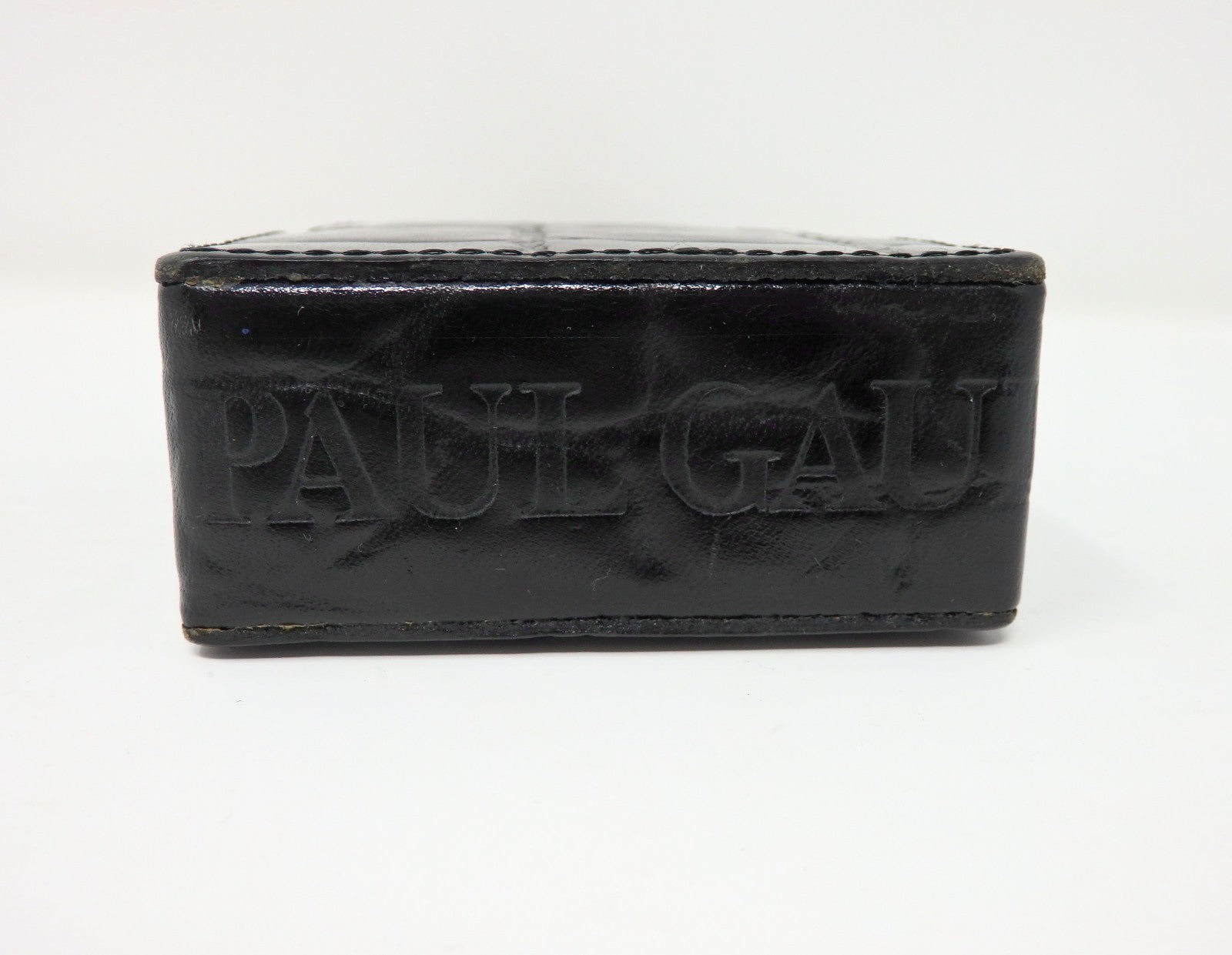 Jean Paul Gaultier Cigarette Case Black Croc Embossed Leather w/ Box Pouch RARE!