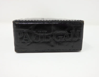 Jean Paul Gaultier Cigarette Case Black Croc Embossed Leather w/ Box Pouch RARE!