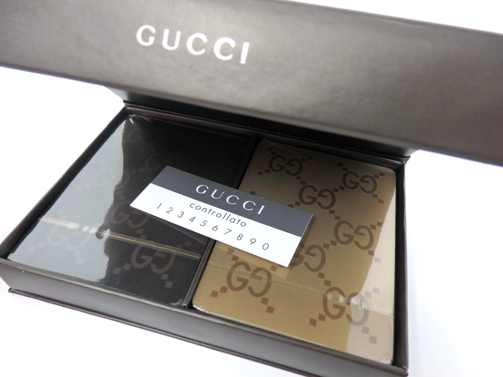 GUCCI 2 Deck Playing Cards Game Authe Classic Interlocking GG Logo Sealed w/ Box