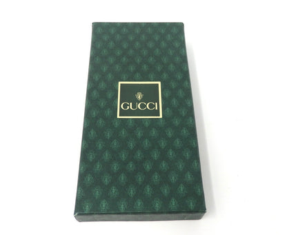 GUCCI Vintage GG Logo Interlocking Silver Gold Key Chain Holder Ring Charm Boxed