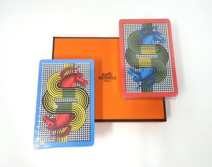 HERMES 2 Deck of Playing Cards Game Lithography Ecestor Horse Auth Sealed Gift
