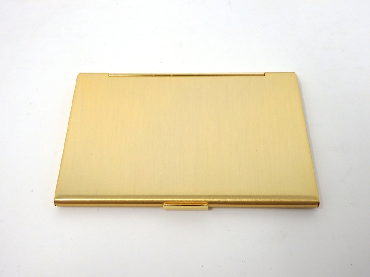 GIVENCHY Logo Card Case Holder Metal Navy × Gold with Box Unused Mint Classic