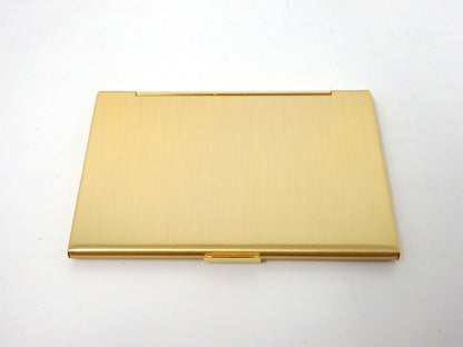 GIVENCHY Logo Card Case Holder Metal Navy × Gold with Box Unused Mint Classic