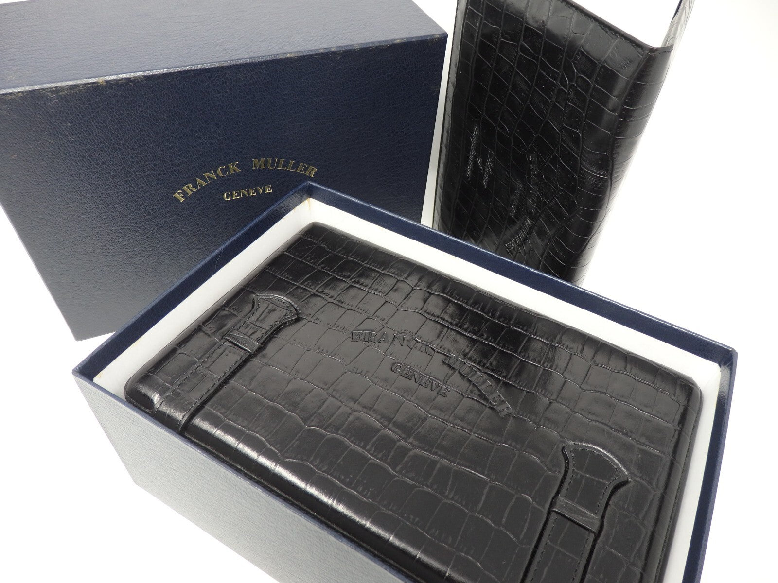 Franck Muller Empty Watch Storage Box Crocodile Embossed w/ Certificate Case