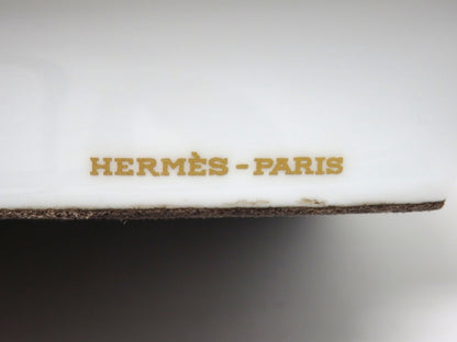 HERMES Ashtray Porcelain Exotic Bird Motif Interior Tableware Plate Gift Boxed