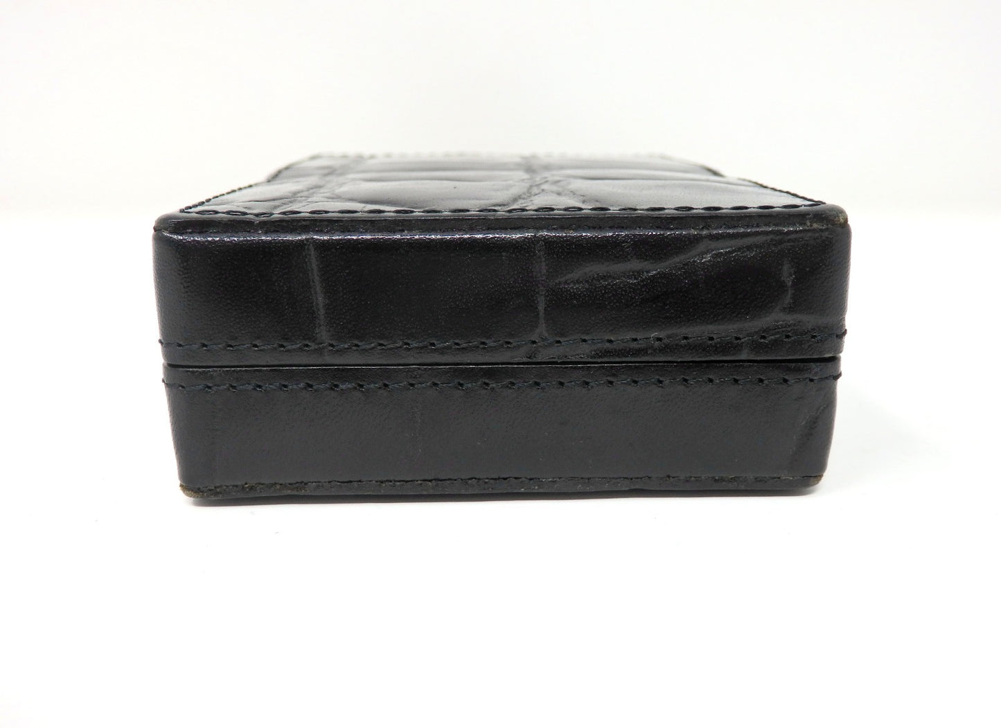 Jean Paul Gaultier Cigarette Case Black Croc Embossed Leather w/ Box Pouch RARE!