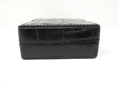 Jean Paul Gaultier Cigarette Case Black Croc Embossed Leather w/ Box Pouch RARE!