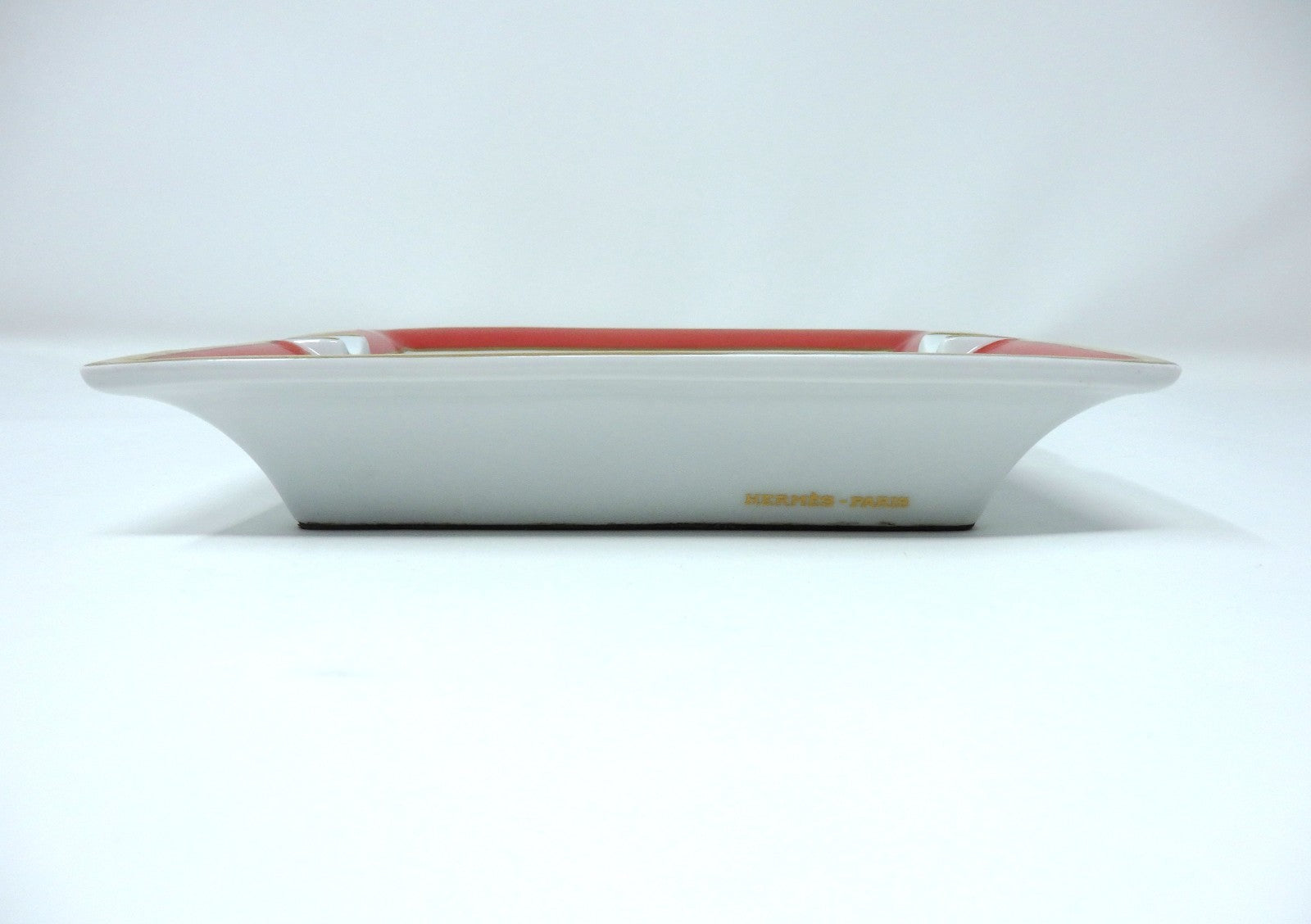 HERMES Ashtray Porcelain Exotic Bird Motif Interior Tableware Plate Gift Boxed