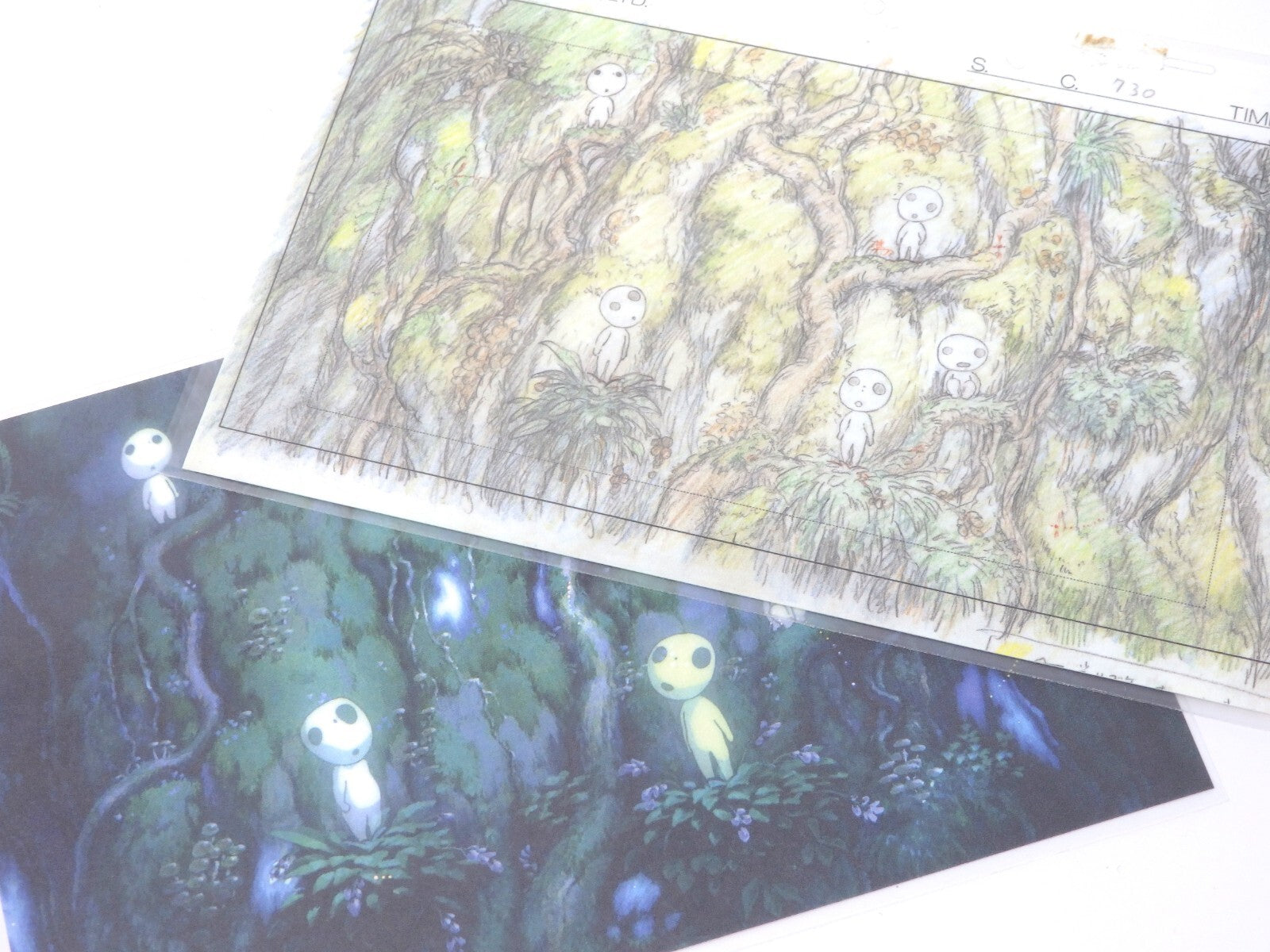 Studio Ghibli Princess Mononoke Double Postcard Original Picture Art Cel Layout
