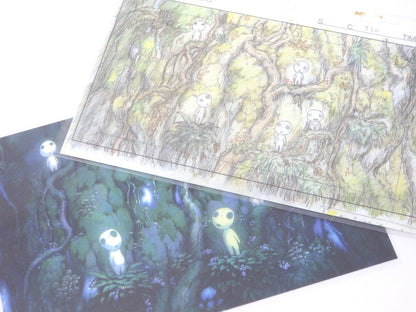Studio Ghibli Princess Mononoke Double Postcard Original Picture Art Cel Layout