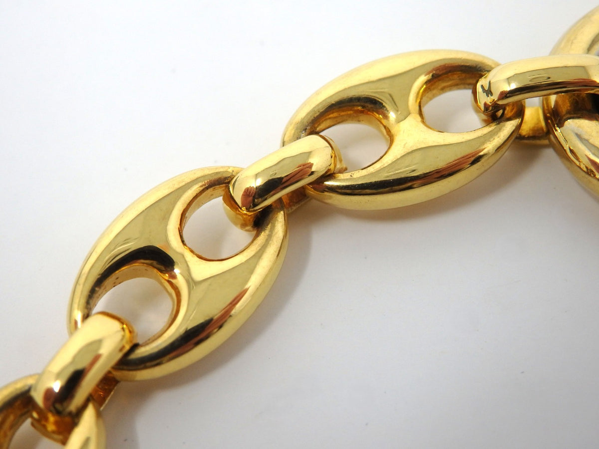 GUCCI Vintage Interlocking GG Logo Gold Keychain Key Holder Ring Charm Box Italy