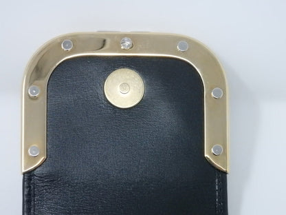Dolce & Gabbana DG Logo Black Leather Cigarette Case Gold Tone Box Card Rare JPN