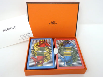 HERMES 2 Deck of Playing Cards Game Lithography Ecestor Horse Auth Sealed Gift