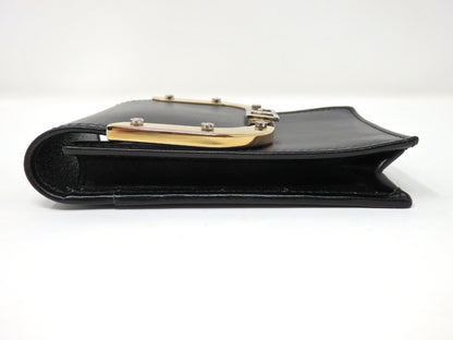Dolce & Gabbana DG Logo Black Leather Cigarette Case Gold Tone Box Card Rare JPN