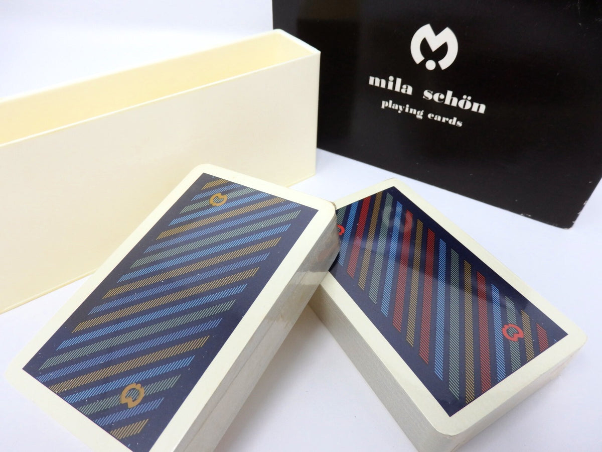 mila schon 2 Deck Playing Cards Sealed Vintage Poker Game Auth Classic Box Rare