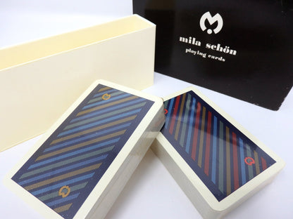 mila schon 2 Deck Playing Cards Sealed Vintage Poker Game Auth Classic Box Rare