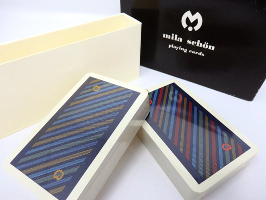 mila schon 2 Deck Playing Cards Sealed Vintage Poker Game Auth Classic Box Rare