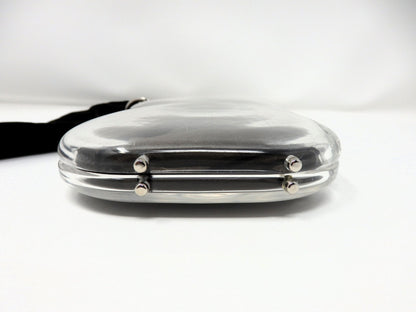 Yves Saint Laurent YSL Rive Gauche Vintage Plexiglass Clutch Bag Brown w/Tag