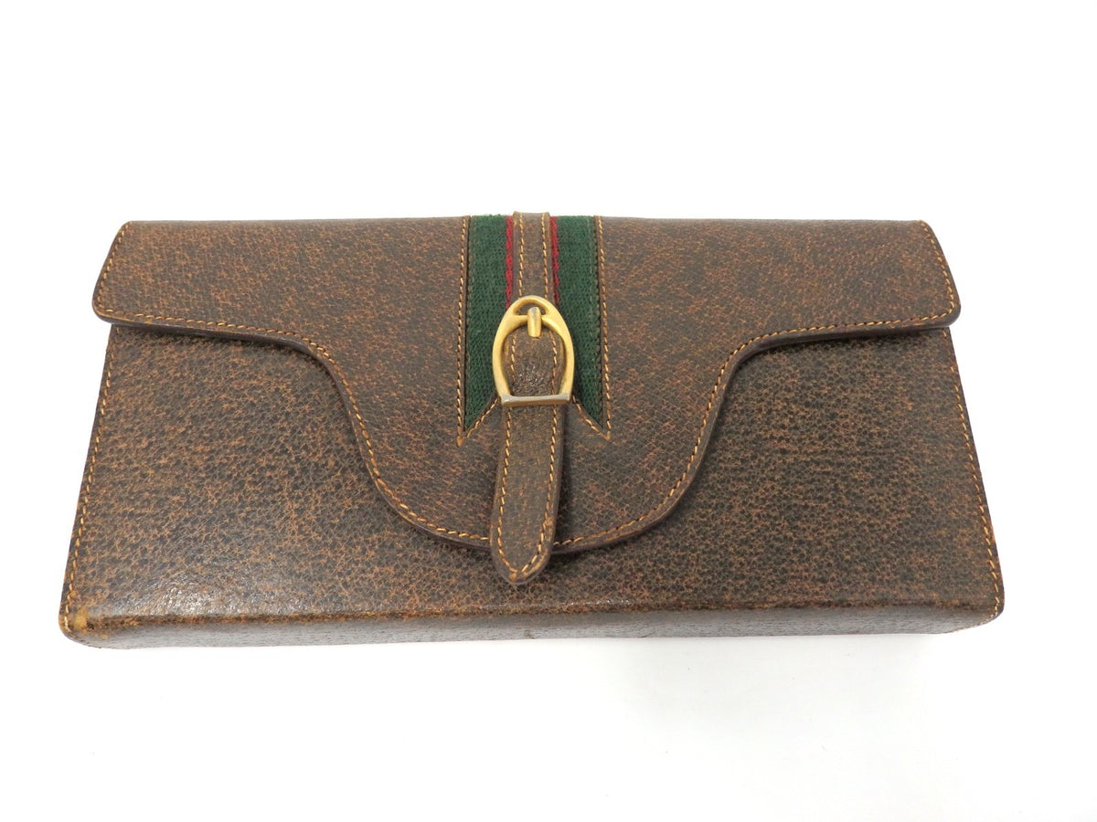 OLD GUCCI Sherry Line Vintage Leather Case 3 Decks Playing Cards & Score Rare