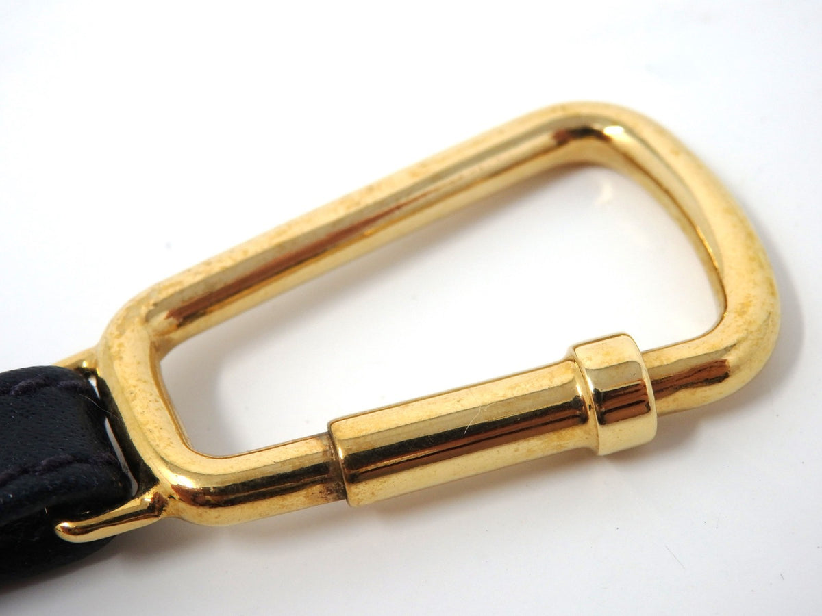 GUCCI Vintage G Logo Interlocking Silver Gold Key Chain Holder Ring Charm Box BK