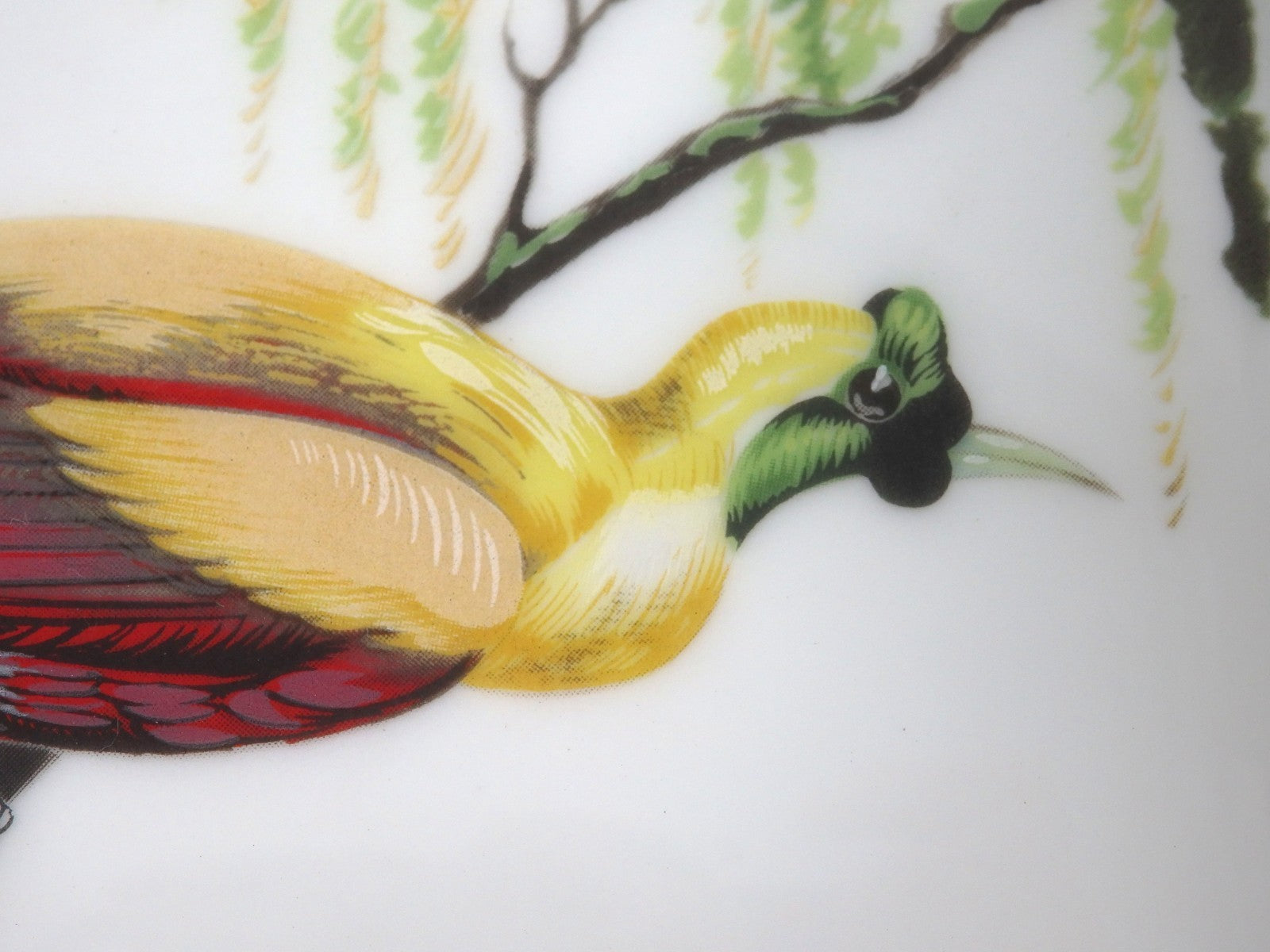 HERMES Ashtray Porcelain Exotic Bird Motif Interior Tableware Plate Gift Boxed