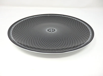 HERMES H Deco Porcelain Plate Black 21.5cm Tableware Dish w/ Box Made in France