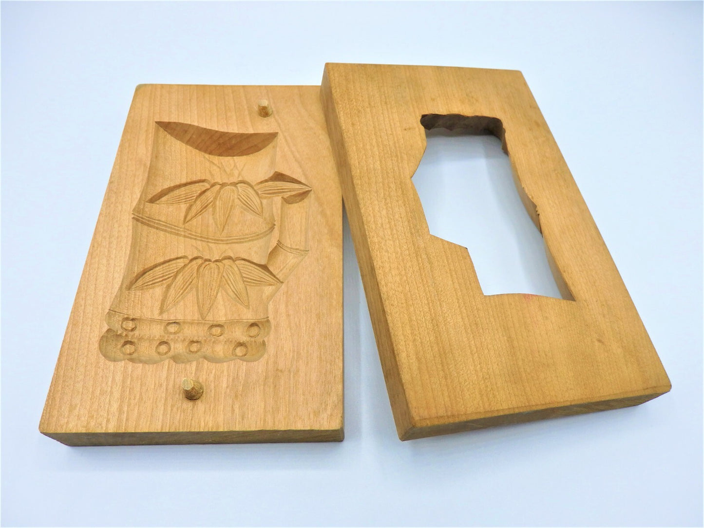 WAGASHI Kashigata Japanese Sweets Wooden Mold Bamboo Vintage Pastry Cake Rare #3