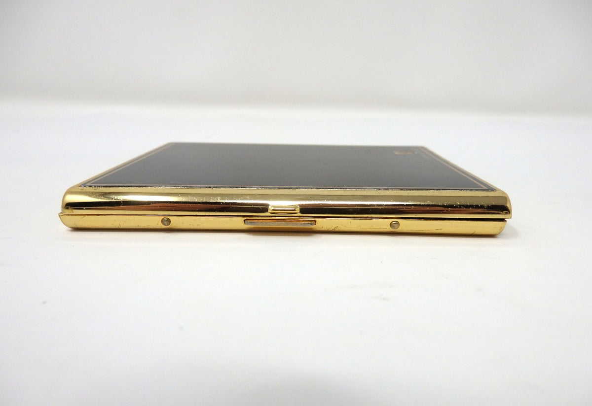 Emanuel Ungaro Cigarette Holder Card Case Metal Black Gold Classic Simple Rare