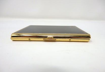 Emanuel Ungaro Cigarette Holder Card Case Metal Black Gold Classic Simple Rare