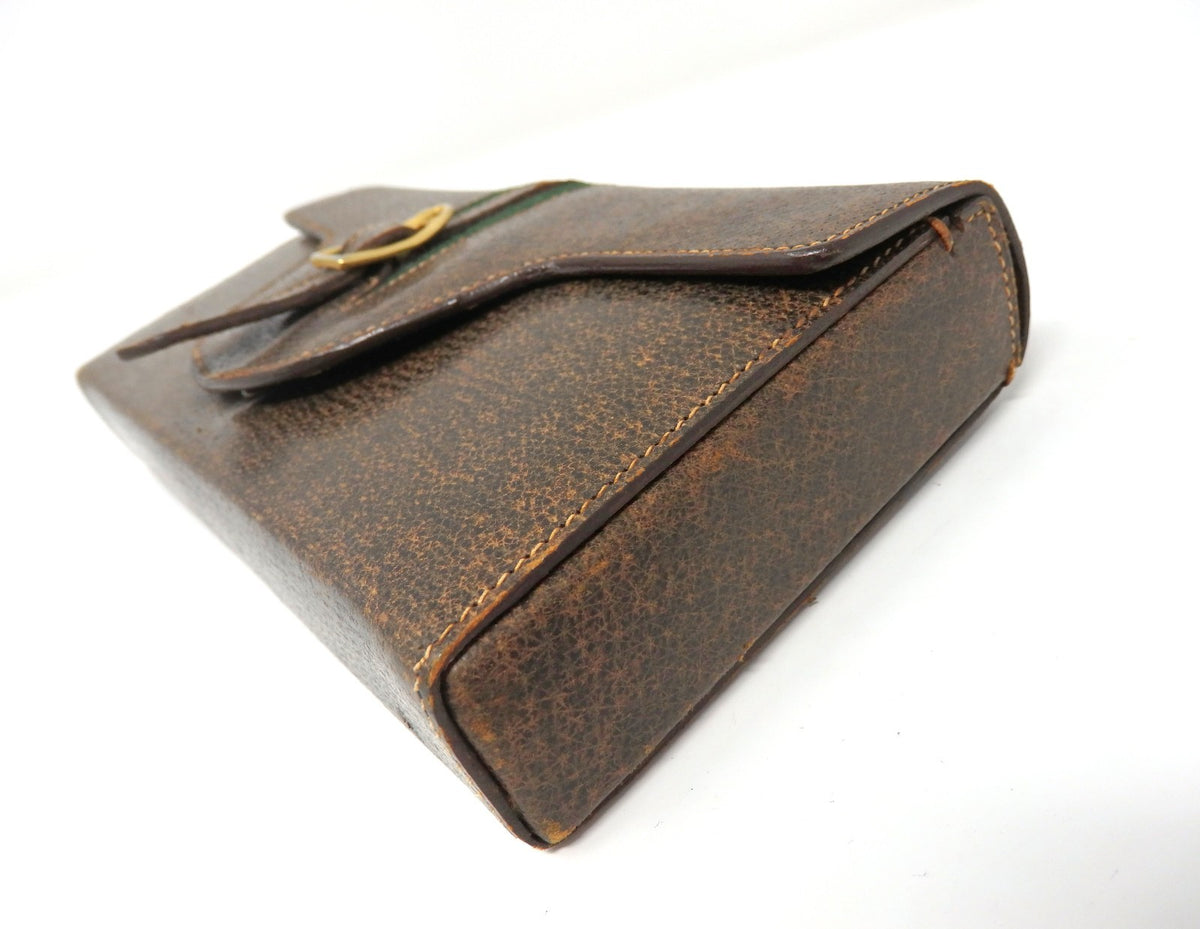 OLD GUCCI Sherry Line Vintage Leather Case 3 Decks Playing Cards & Score Rare