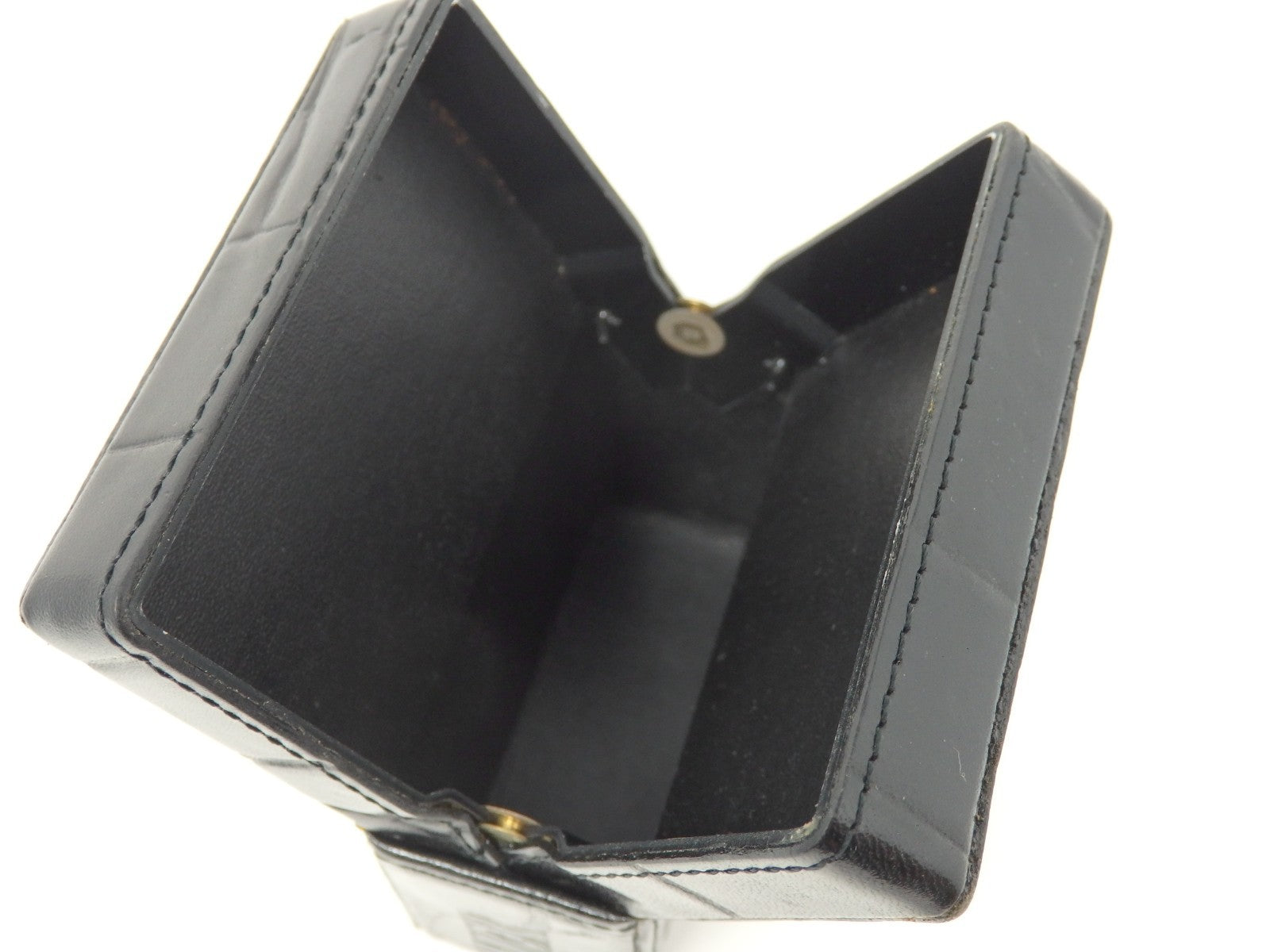 Jean Paul Gaultier Cigarette Case Black Croc Embossed Leather w/ Box Pouch RARE!