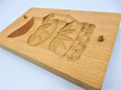 WAGASHI Kashigata Japanese Sweets Wooden Mold Bamboo Vintage Pastry Cake Rare #3