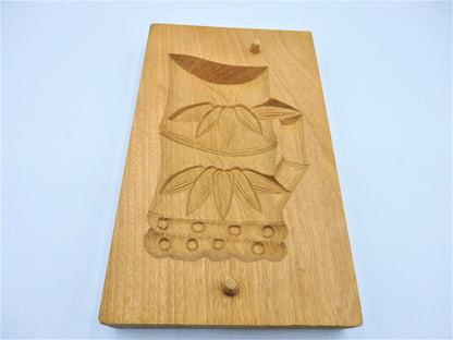 WAGASHI Kashigata Japanese Sweets Wooden Mold Bamboo Vintage Pastry Cake Rare #3