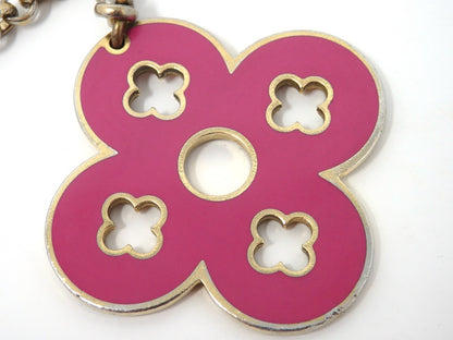 LOUIS VUITTON Porte Cles Looping Flower Bag Charm Key Ring Chain Pink Green Box