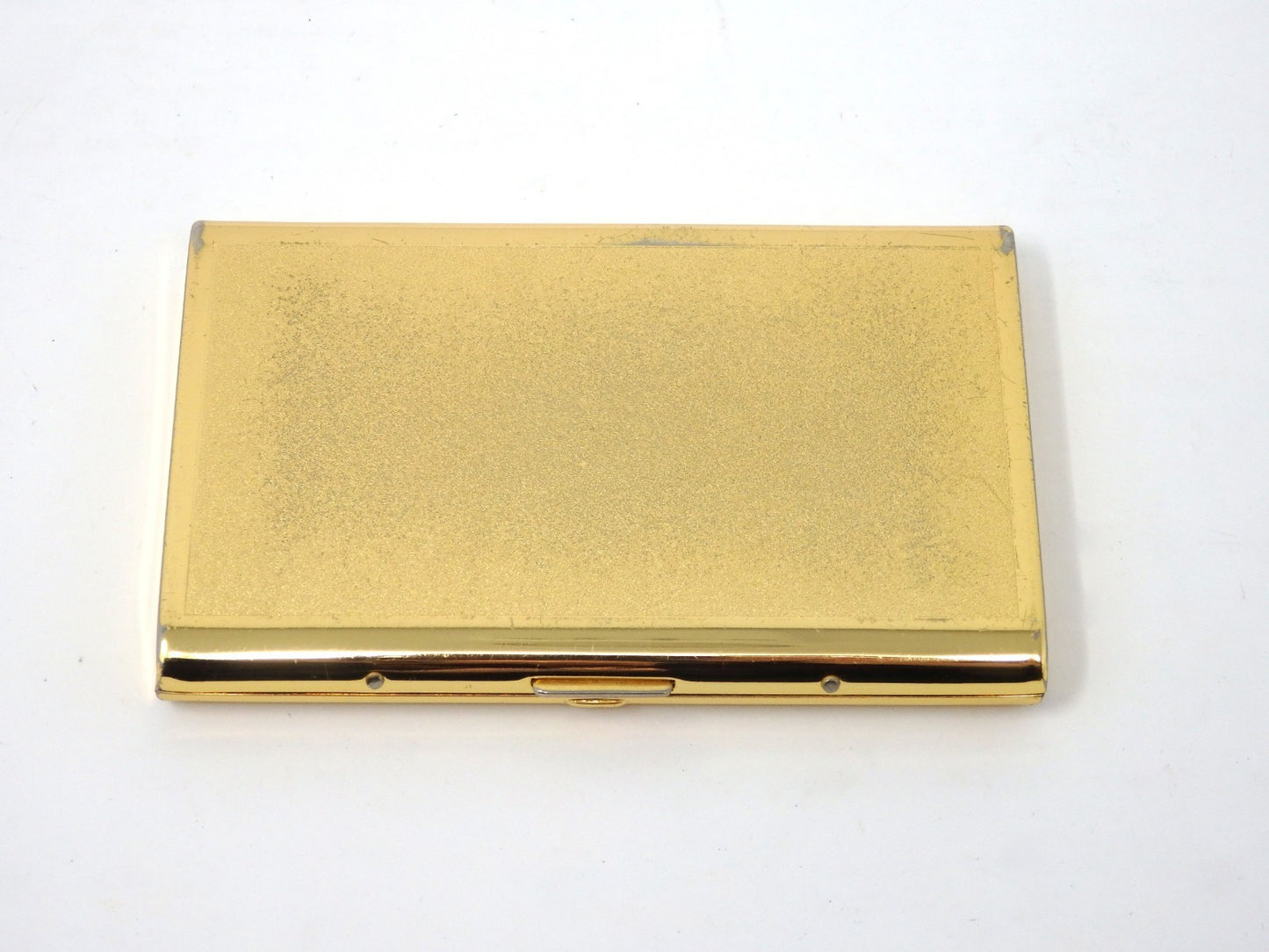 YVES SAINT LAURENT YSL Logo Vintage Cigarette Holder Card Case Gold Black Gray