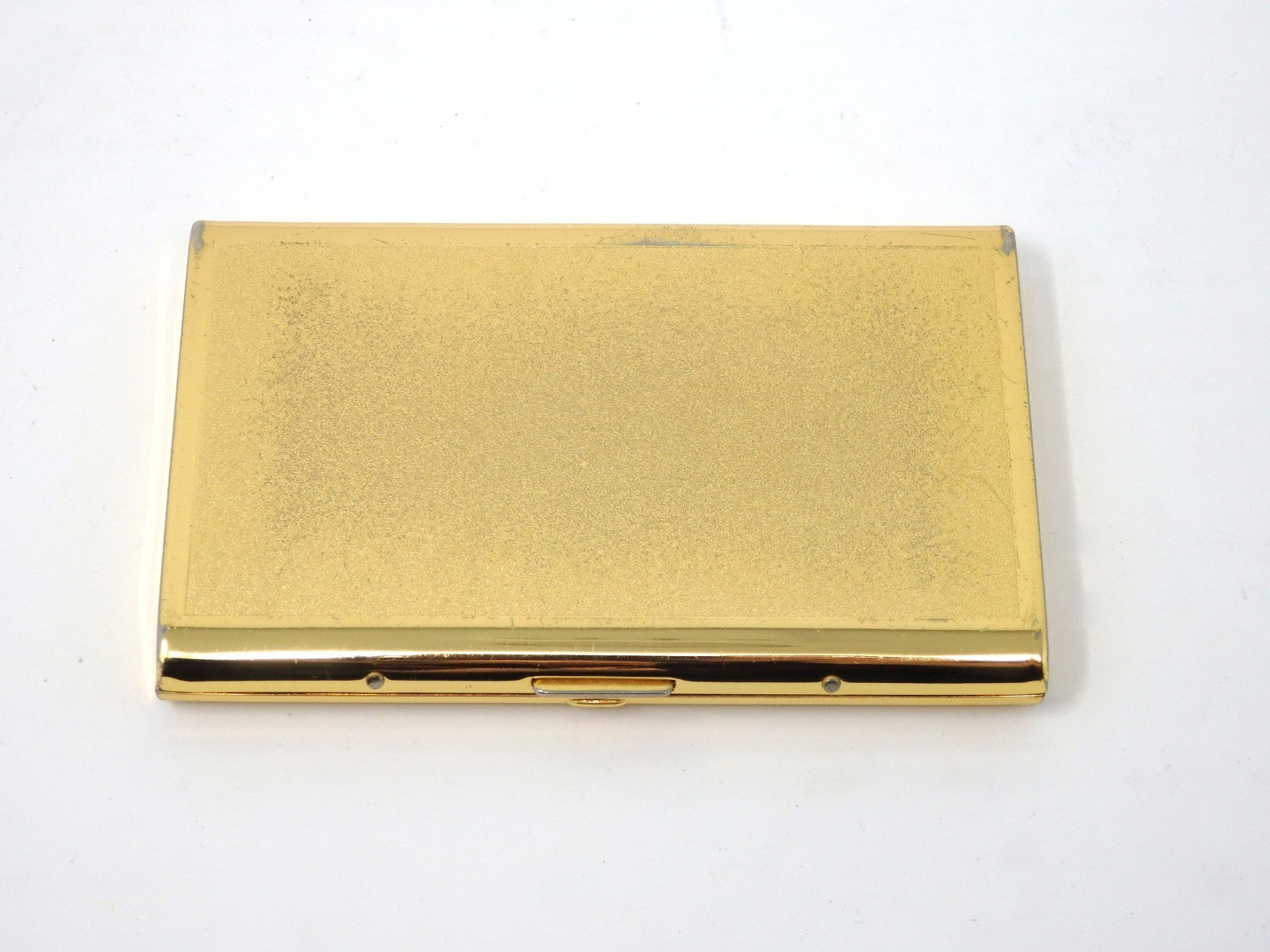 YVES SAINT LAURENT YSL Logo Vintage Cigarette Holder Card Case Gold Black Gray