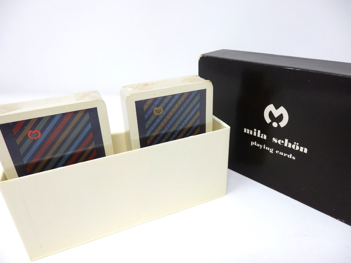 mila schon 2 Deck Playing Cards Sealed Vintage Poker Game Auth Classic Box Rare
