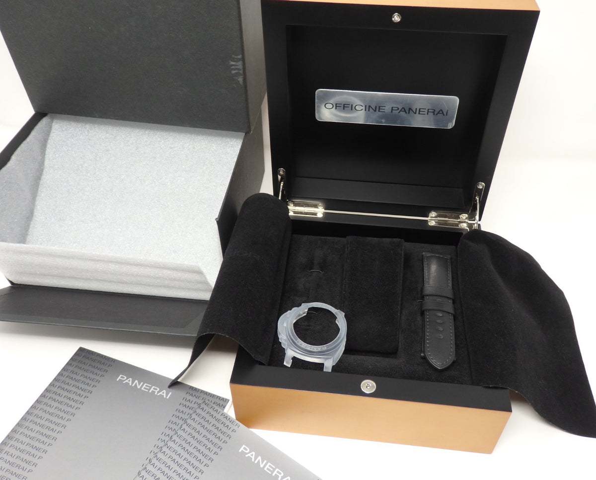 OFFICINE PANERAI Watch Box Case Storage Wood Empty Genuine Belt Booklets Bezel