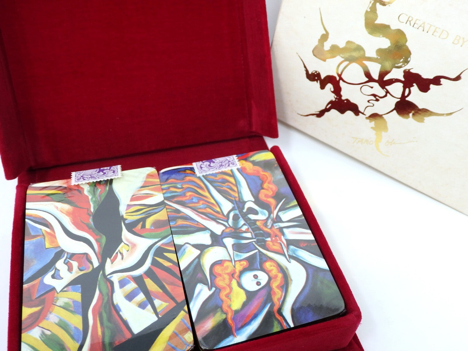 TARO OKAMOTO Art Vintage Playing Cards 2 deck Sealed Red Box GIFT Mint Rare JPN