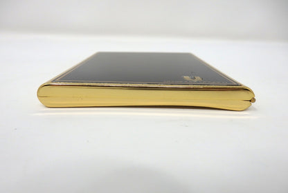 Emanuel Ungaro Cigarette Holder Card Case Metal Black Gold Classic Simple Rare