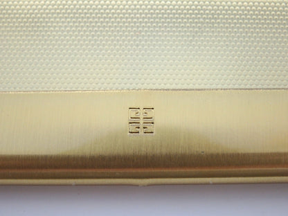 GIVENCHY Logo Card Case Holder Metal Navy × Gold with Box Unused Mint Classic