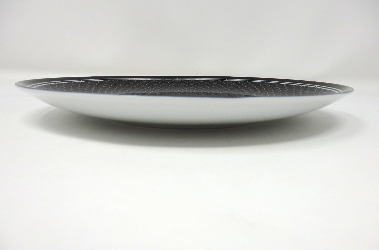 HERMES H Deco Porcelain Plate Black 21.5cm Tableware Dish w/ Box Made in France