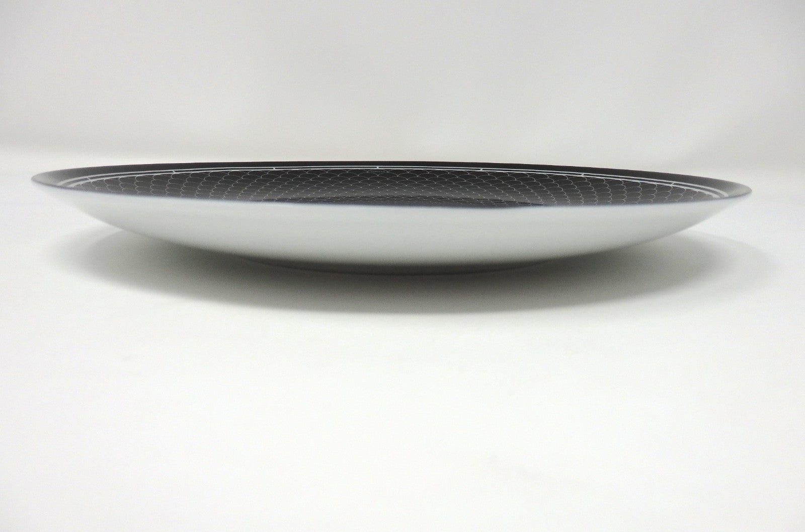 HERMES H Deco Porcelain Plate Black 21.5cm Tableware Dish w/ Box Made in France