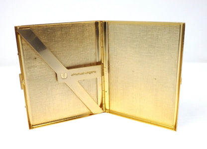 Emanuel Ungaro Cigarette Holder Card Case Metal Black Gold Classic Simple Rare