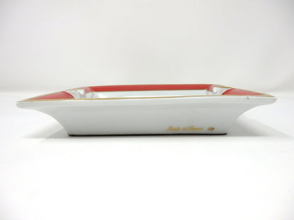 HERMES Ashtray Porcelain Exotic Bird Motif Interior Tableware Plate Gift Boxed