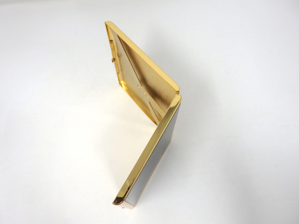 Emanuel Ungaro Cigarette Holder Card Case Metal Black Gold Classic Simple Rare