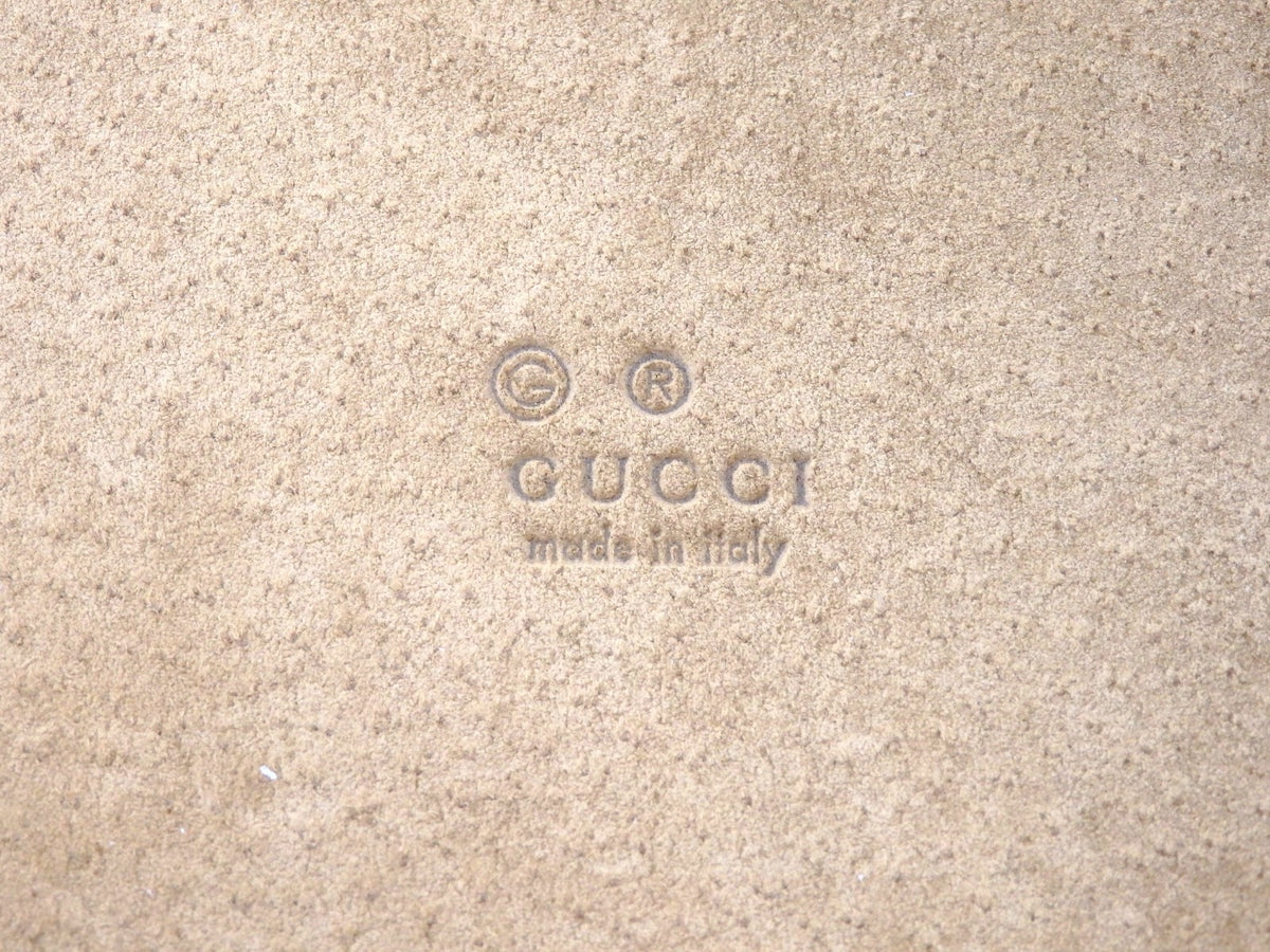 GUCCI Ssima GG Monogram Logo Leather Mouse Pad Gold color Boxed Authe Mint Gift