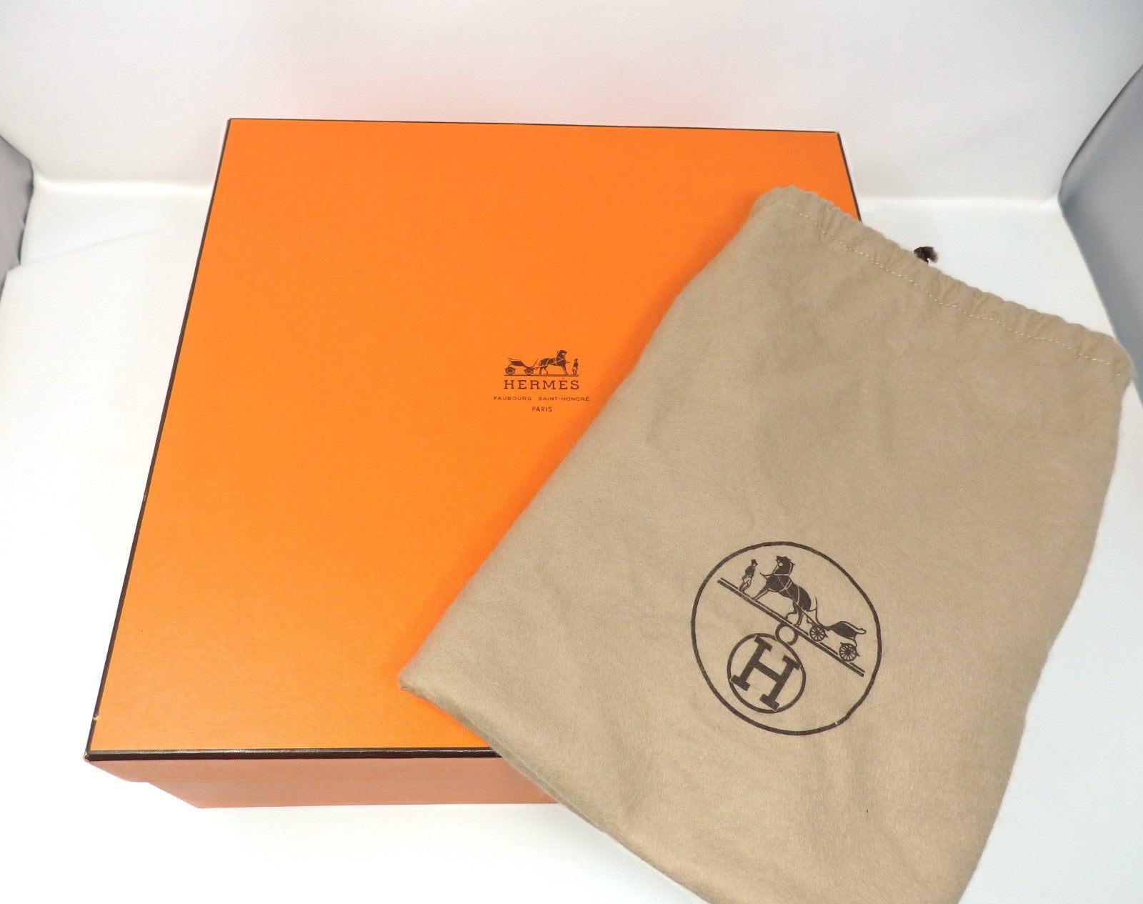 HERMES Orange Empty Storage Gift Box Birkin Kelly W/ Storage bag 34.5×34.5×14